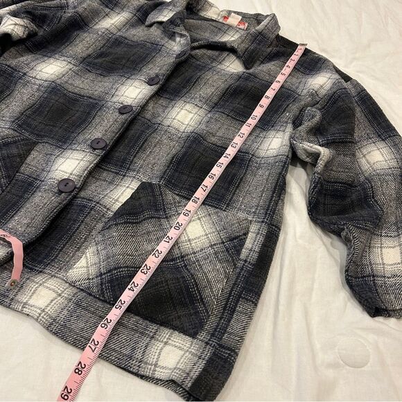 Allison Tracy Women's Loose Black Plaid Button-Down Long Sleeves Tops Medium - Picture 11 of 13